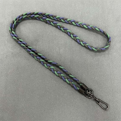 Плетений шнурок (5мм) 120см Black / Green / Blue