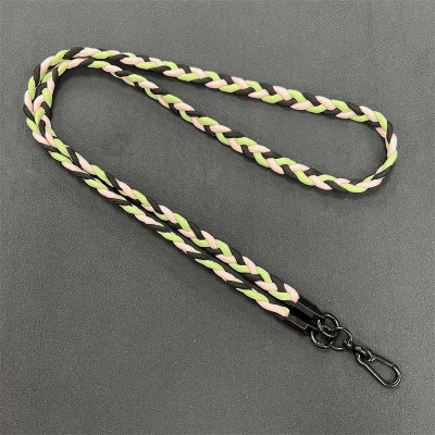 Плетений шнурок (5мм) 120см Black / Green / Powder