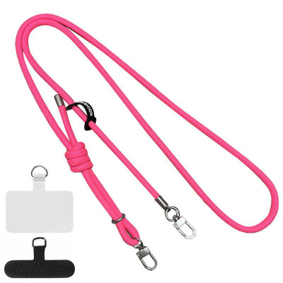 Шнурок із двома кріпленнями (8 мм) 150 см Barbie Pink