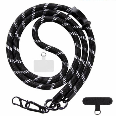 Шнурок (10мм) 120см Black / White Twill