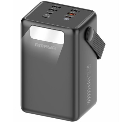 Портативний ЗП Power Bank Amaya APB-80 22.5W flashlight with cable 80000 mAh Black