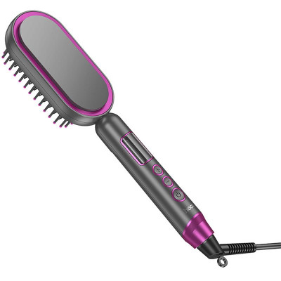 Гребінець-випрямляч Hoco HP44 Electric straightening hair comb with digital display Rose Red Гребінець-випрямляч Hoco HP44 Electric straightening hair comb with digital display Rose Red