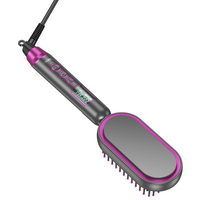 Гребінець-випрямляч Hoco HP44 Electric straightening hair comb with digital display Rose Red Гребінець-випрямляч Hoco HP44 Electric straightening hair comb with digital display Rose Red