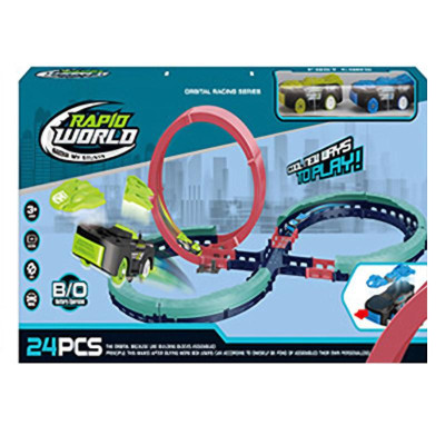 Інтерактивний трек з інерційною машинкою SHT 6688-509 (24pcs/2CAR) Blue