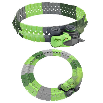 Інтерактивний трек з інерційною машинкою SHT 5510-8 Dino Trak (46pcs/1CAR) Green
