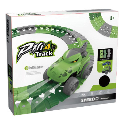 Інтерактивний трек з інерційною машинкою SHT 5510-7 Dino Trak (92pcs/1CAR) Green