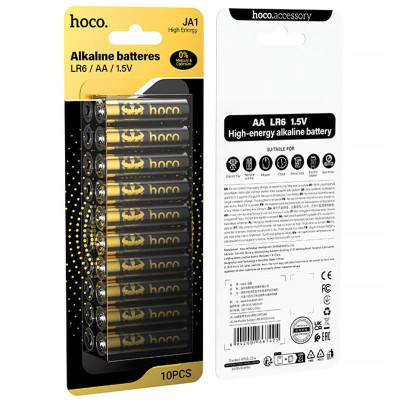 Батарейки Hoco JA1 AA (LR6) Alkaline 10 pcs Black