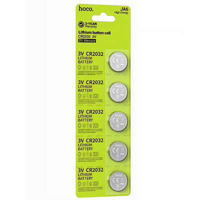 Батарейки Hoco JA6 (CR2032) Button 5 pcs Silver Батарейки Hoco JA6 (CR2032) Button 5 pcs Silver