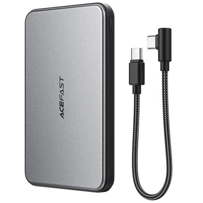 Портативний ЗП Power Bank Acefast M30 PD20W з БЗП with cable 5000 mAh Black Портативний ЗП Power Bank Acefast M30 PD20W з БЗП with cable 5000 mAh Black