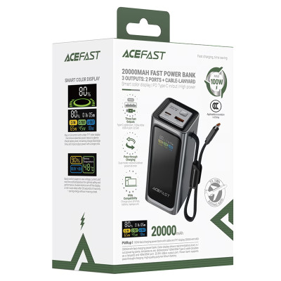 Портативний ЗП Power Bank Acefast M33 100W 20000 mAh Metal gray Портативний ЗП Power Bank Acefast M33 100W 20000 mAh Metal gray