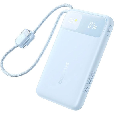 Портативний ЗП Power Bank Baseus EnerFill FC11 PD22.5W with cable 10000 mAh (2USB-C) (E0027R) Galaxy Blue