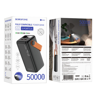 Портативний ЗП Power Bank Borofone BJ66A Magnifico 22.5W+PD20W 50000 mAh Black