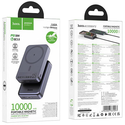 Портативний ЗП Power Bank Hoco J160A Original PD20W з БЗП 10000 mAh Metal gray Портативний ЗП Power Bank Hoco J160A Original PD20W з БЗП 10000 mAh Metal gray