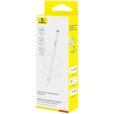Стілус Baseus Smooth Writing III Series Passive Stylus Non-magnetic (P80080804213) Moon White Стілус Baseus Smooth Writing III Series Passive Stylus Non-magnetic (P80080804213) Moon White