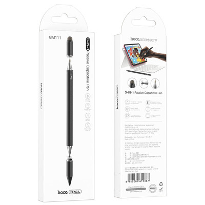 Стілус Hoco GM111 Cool Dynamic series 3in1 Passive Universal Capacitive Pen Black