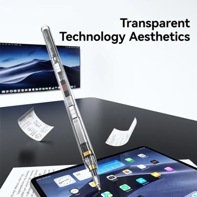Стілус Usams US-ZB264 Transparent Magnetic Charding Tilt-sensitive Active Touch for iPad Transparent black