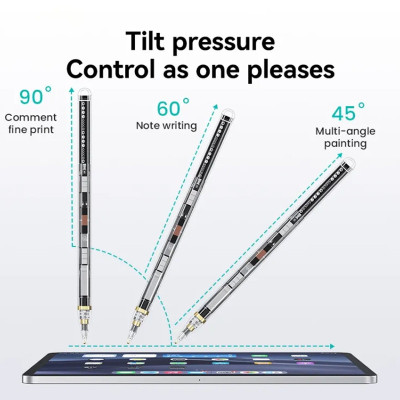 Стілус Usams US-ZB264 Transparent Magnetic Charding Tilt-sensitive Active Touch for iPad Transparent black