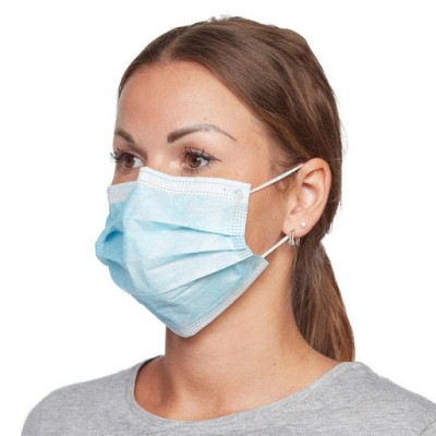 Маска хірургічна 3-шарова з фіксатором для носу (упаковка 50 шт.) Чорний