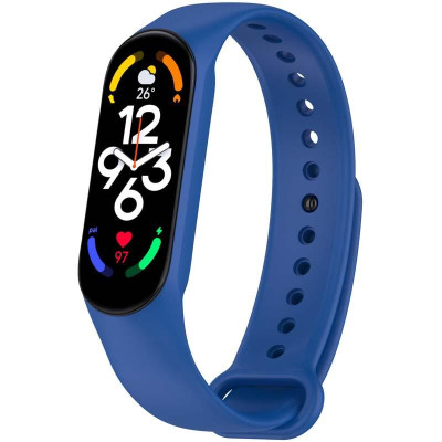 Силіконовий ремінець для Xiaomi Mi Band 7/6/5 Синій / Blue