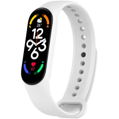 Силіконовий ремінець для Xiaomi Mi Band 7/6/5 Білий / White