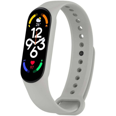 Силіконовий ремінець для Xiaomi Mi Band 7/6/5 Сірий / Light Grey