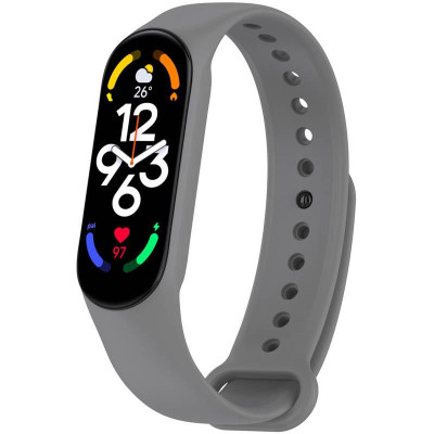 Силіконовий ремінець для Xiaomi Mi Band 7/6/5 Сірий / Gray