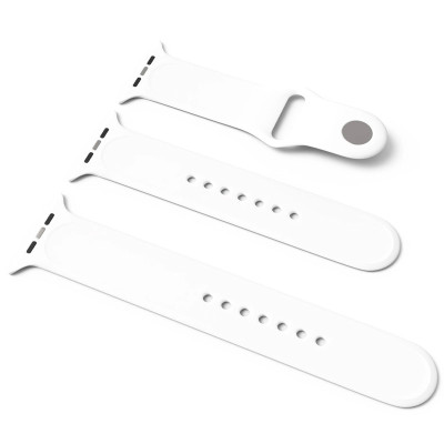 Силіконовий ремінець для Apple Watch Sport Band 42(ser.1-3)/44/45/46/49mm (S/M & M/L) 3pcs Білий / White