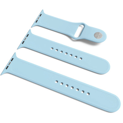 Силіконовий ремінець для Apple Watch Sport Band 38/40/41/42mm(ser.10) (S/M & M/L) 3pcs Блакитний / Lilac Blue
