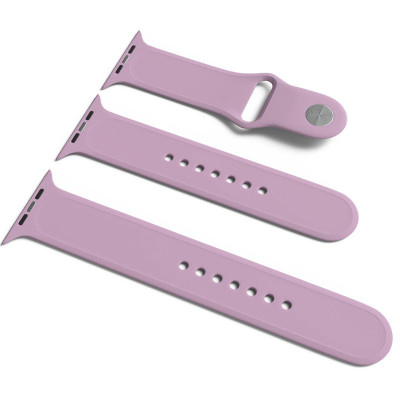 Силіконовий ремінець для Apple Watch Sport Band 38/40/41/42mm(ser.10) (S/M & M/L) 3pcs Ліловий / Lilac Pride