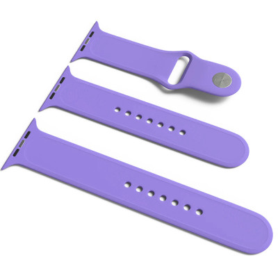 Силіконовий ремінець для Apple Watch Sport Band 38/40/41/42mm(ser.10) (S/M & M/L) 3pcs Бузковий / Dasheen