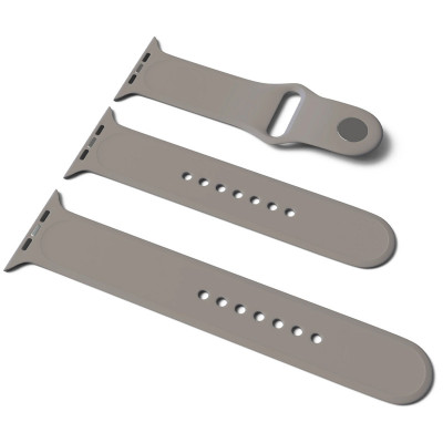 Силіконовий ремінець для Apple Watch Sport Band 38/40/41/42mm(ser.10) (S/M & M/L) 3pcs Сірий / Dark Gray