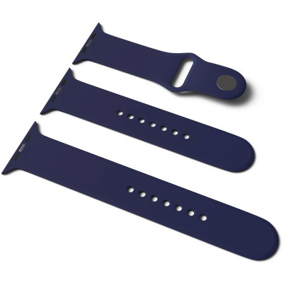 Силіконовий ремінець для Apple Watch Sport Band 42(ser.1-3)/44/45/46/49mm (S/M & M/L) 3pcs Темно-синій / Midnight blue