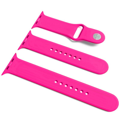 Силіконовий ремінець для Apple Watch Sport Band 38/40/41/42mm(ser.10) (S/M & M/L) 3pcs Рожевий / Barbie pink