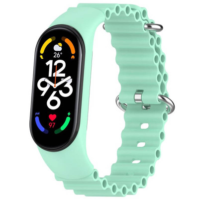 Ремінець Ocean Band для Xiaomi Mi Band 3/4/5/6/7 Бірюзовий / Blue Sea