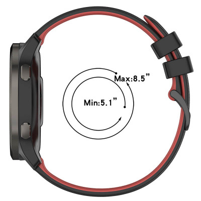 Ремінець Ribby для Smart Watch 20mm Black / Red Ремінець Ribby для Smart Watch 20mm Black / Red