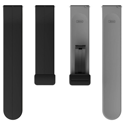 Силіконовий ремінець Classy для Smart Watch 20mm Black / Grey