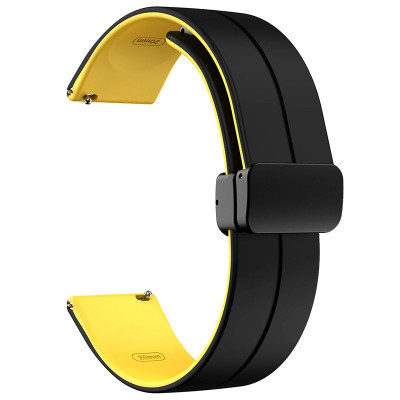 Силіконовий ремінець Classy для Smart Watch 20mm Black / Yellow Силіконовий ремінець Classy для Smart Watch 20mm Black / Yellow