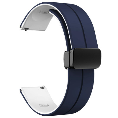 Силіконовий ремінець Classy для Smart Watch 20mm Blue / White