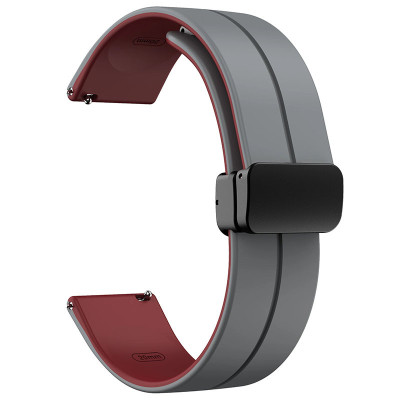 Силіконовий ремінець Classy для Smart Watch 20mm Grey / Plum Силіконовий ремінець Classy для Smart Watch 20mm Grey / Plum