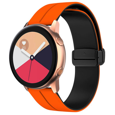 Силіконовий ремінець Classy для Smart Watch 20mm Orange / Black