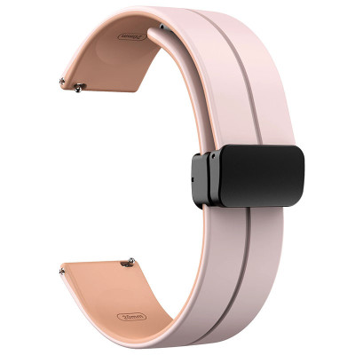 Силіконовий ремінець Classy для Smart Watch 20mm Pink / Beige