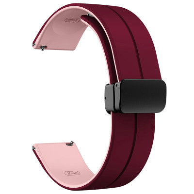 Силіконовий ремінець Classy для Smart Watch 20mm Plum / Pink