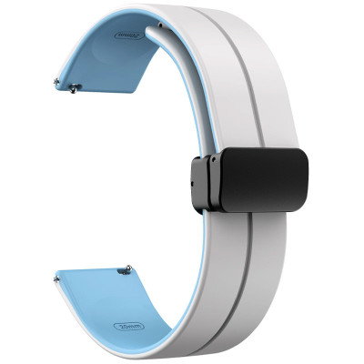 Силіконовий ремінець Classy для Smart Watch 20mm White / Blue