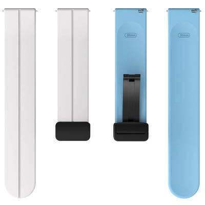 Силіконовий ремінець Classy для Smart Watch 20mm White / Blue