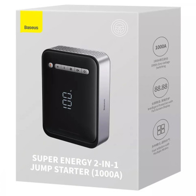 Пусковий пристрій (бустер) для автомобіля Baseus Super Energy Jump 8000 mAh (CGCN) Black Пусковий пристрій (бустер) для автомобіля Baseus Super Energy Jump 8000 mAh (CGCN) Black