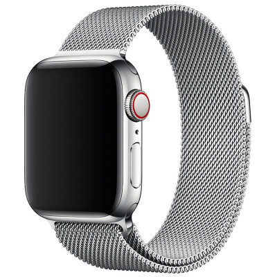 Ремінець Milanese Loop Design для Apple Watch 42(ser.1-3)/44/45/46/49mm Срібний