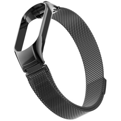 Ремінець Milanese Loop Design для Xiaomi Mi Band 3/4 Чорний