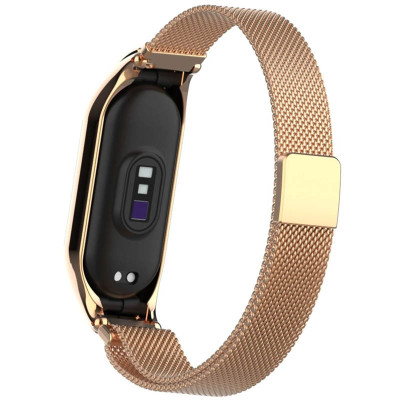 Ремінець Milanese Loop Design для Xiaomi Mi Band 3/4 Rose Gold