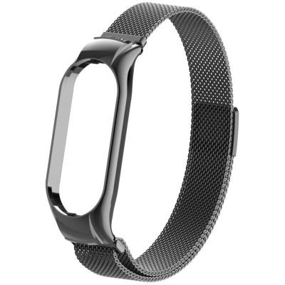 Ремінець Milanese Loop Design для Xiaomi Mi Band 5/6 Чорний