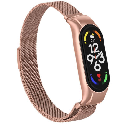 Ремінець Milanese Loop Design для Xiaomi Mi Band 5/6 Rose Pink